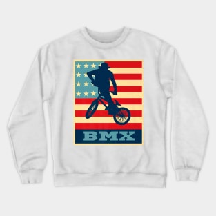 American Flag Bmx Retro Vintage Bmx Crewneck Sweatshirt